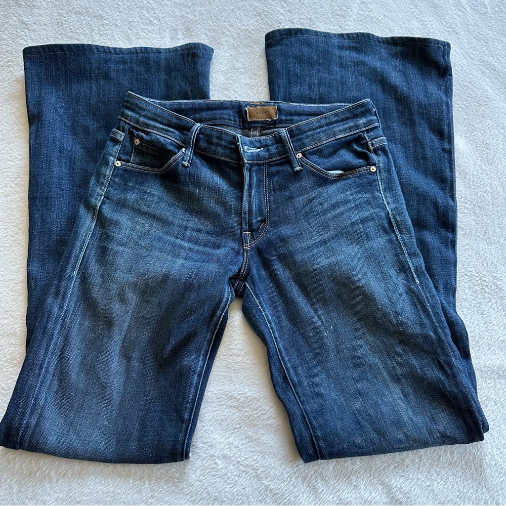 MOTHER Dark Blue Flare & Wide Leg Jeans